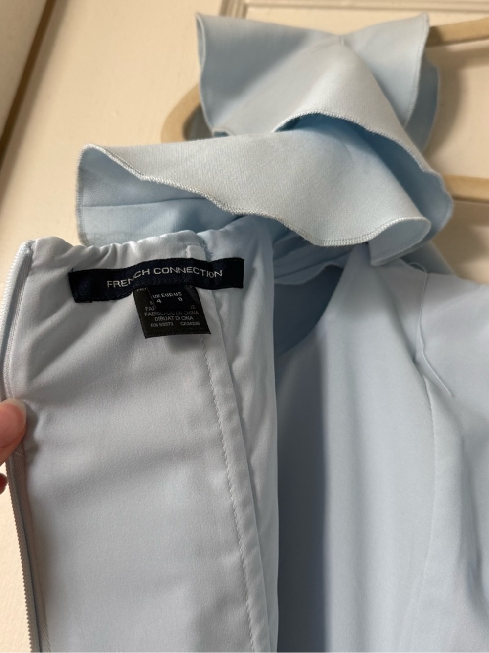 French Connection Light Blue Ruffle Mini Dress - Picture 9 of 13